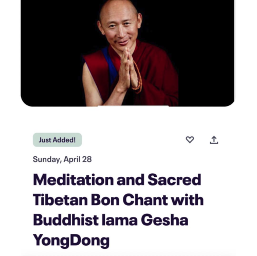 Screenshot 2024 04 24 at 5.20.40 PM: Meditation and Sacred Tibetan Bon Chant with Buddhist lama Gesha YongDong Losar 